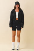 Cropped Hooded Zip-Up Puffer Jacket See size chart under “more details”