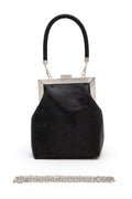Top Handle Rhinestone Soft Clutch Bag