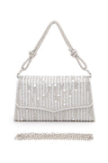 Rhinestone Pearl Top Handle Statement Clutch Bag