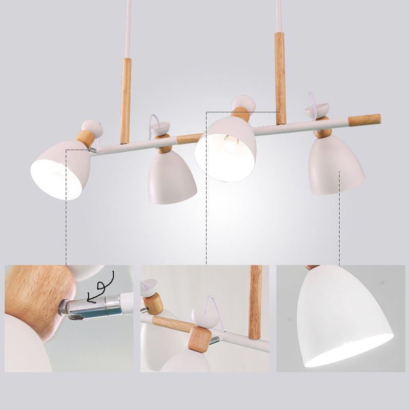 DecorBites™ Nordic 4-Light Bell Metal Island Ceiling Hang Light - Adjustable for Dining Room