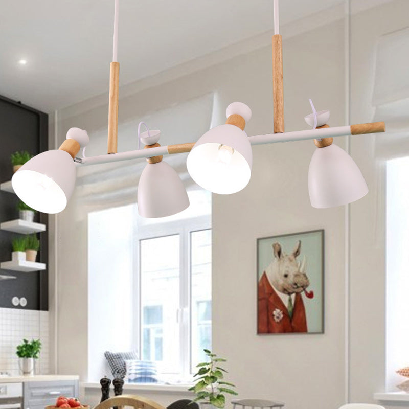 DecorBites™ Nordic 4-Light Bell Metal Island Ceiling Hang Light - Adjustable for Dining Room