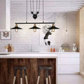 DecorBites™ Industrial Metal Flying Saucer Hanging Ceiling Light - Black 3-Head Pulley Pendant for Bars