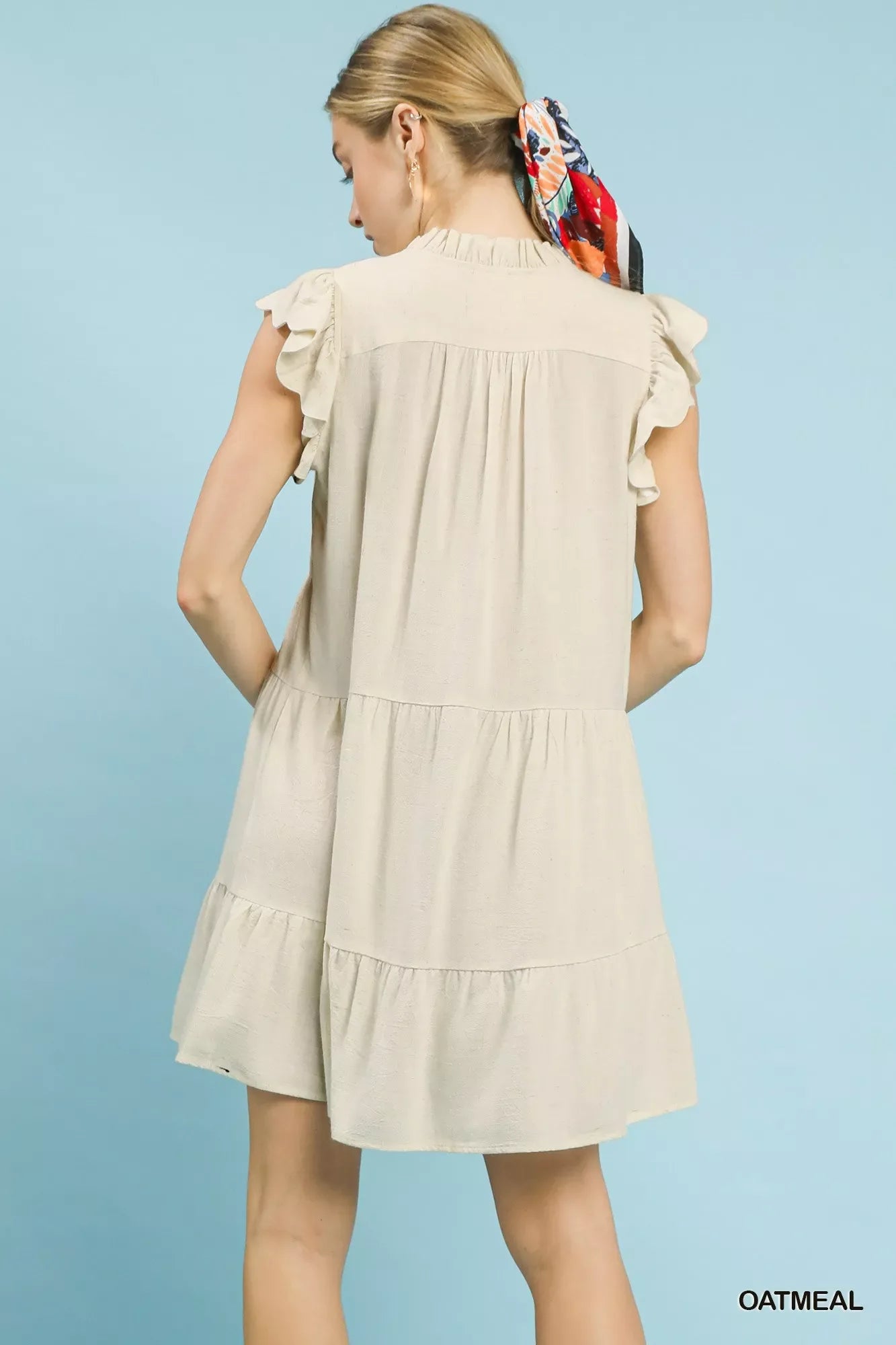Linen Tiered Baby Doll Dress