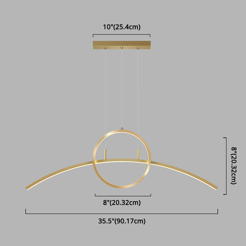 DecorBites™ Modern LED Pendant Light Fixture: Circle and Linear Design with Metal Hanging