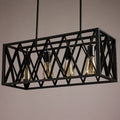DecorBites™ Industrial Style Black Ironwork Pendant Light for Bar - Rectangular Island Design
