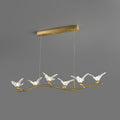 DecorBites™ Twig Pendant Lamp with Bird Decor – Gold Finish & LED Acrylic Island Light