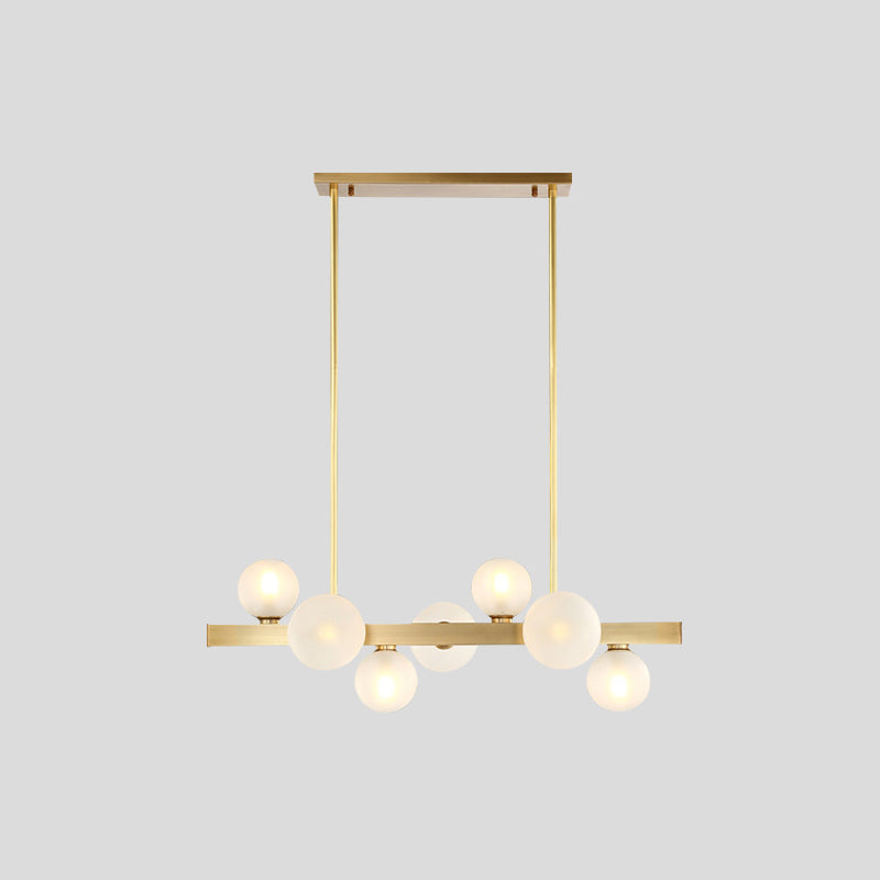 DecorBites™ Gold Simplicity Globe Pendant Lamp: Frosted Glass Dining Room Island Lighting