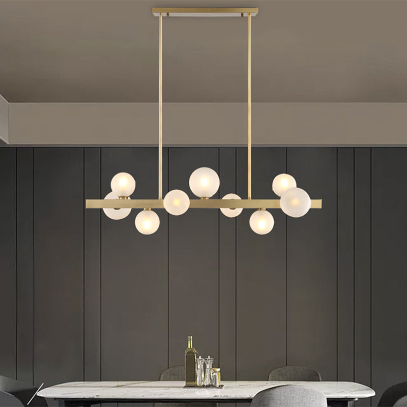 DecorBites™ Gold Simplicity Globe Pendant Lamp: Frosted Glass Dining Room Island Lighting