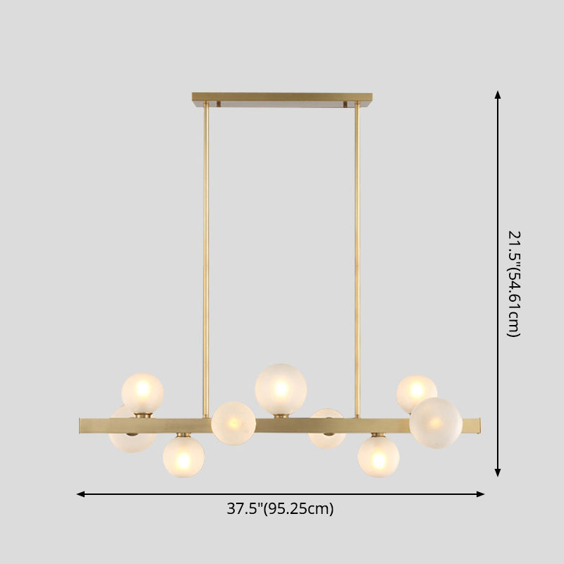 DecorBites™ Gold Simplicity Globe Pendant Lamp: Frosted Glass Dining Room Island Lighting