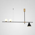 DecorBites™ Minimalist Modern Linear Chandelier with Spherical White Glass Ceiling Light Fixture