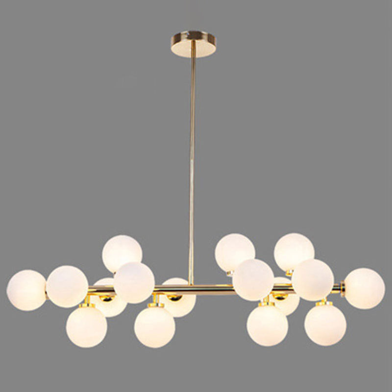 DecorBites™ Modern Gold Island Pendant Lighting with 16 Lights - Spherical Glass Ceiling Light for Living Room