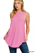 Curved Hem Slub Tunic Tank