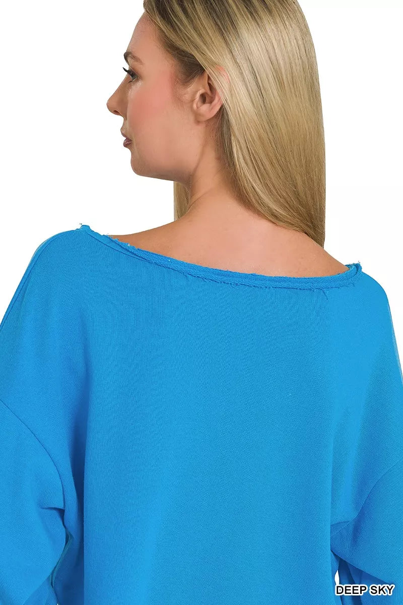 French Terry Boatneck Crop Top