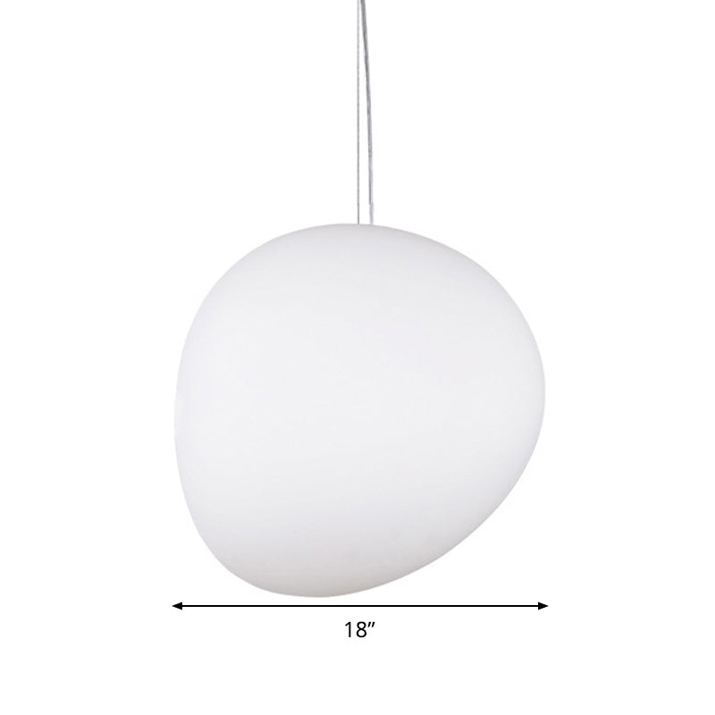 DecorBites™ White Glass Oval Ceiling Pendant Light - 6"/9"/12.5" Wide - Simple Style - 1 Light Hanging Lamp Kit