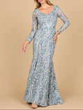 Lara 28885- Mermaid, Long Sleeve Gown