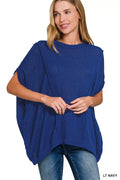Drop Shoulder Short Sleeve Knit Top