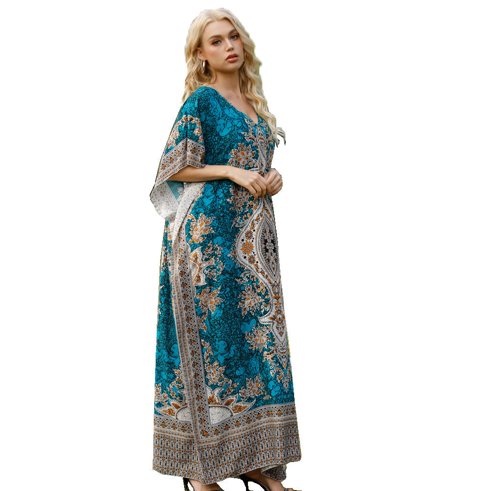 Women's Middle East Plus Size Loose Robe Seaside Resort Dress