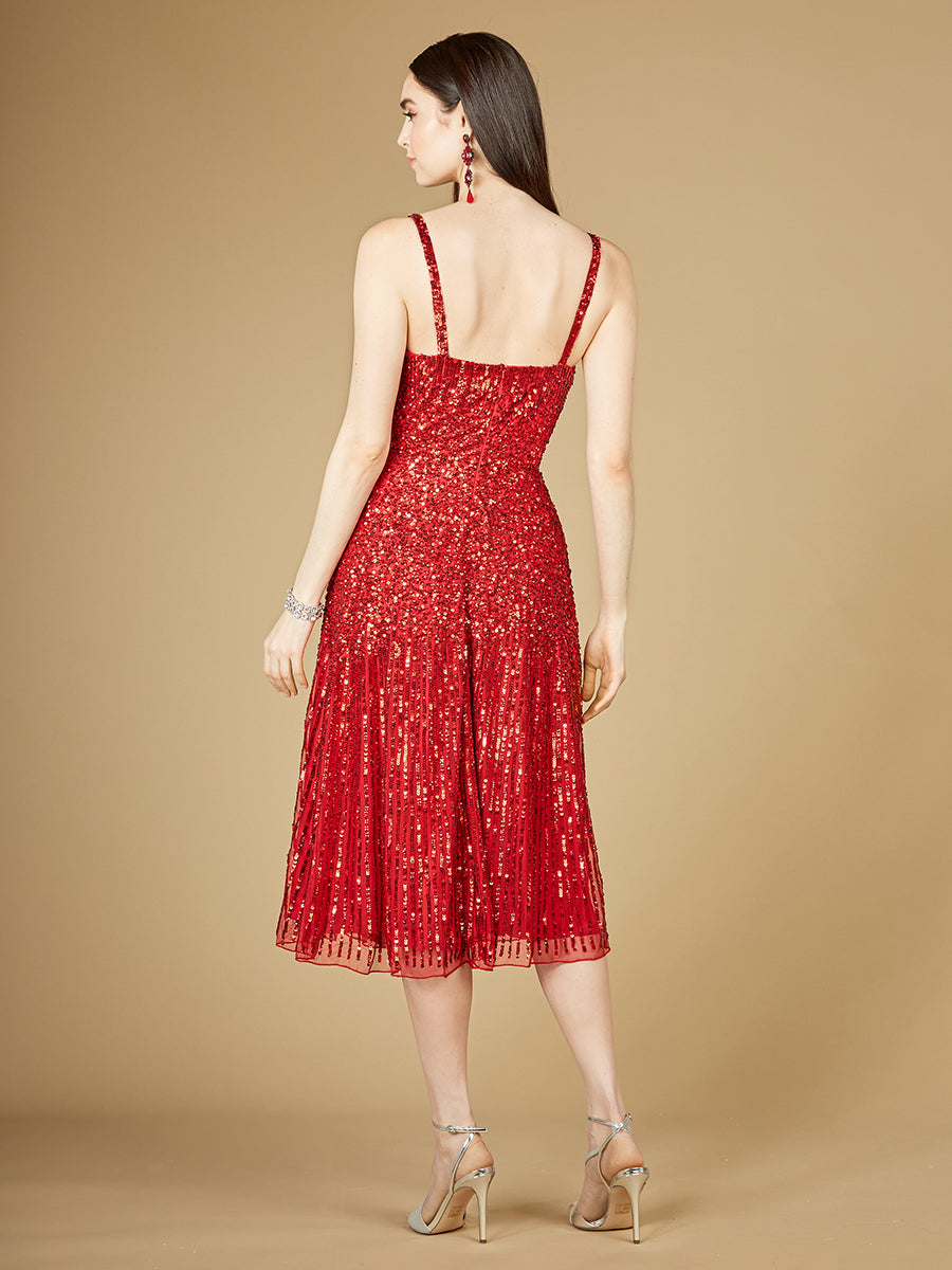 Flowing, Sequin Midi Dress