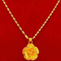 Gold-plated Brass Pendant Necklace For Women, Water Wave Textured Collarbone Chain