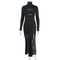 New Black elegant Fashionable Autumn And Winter party Dress for women