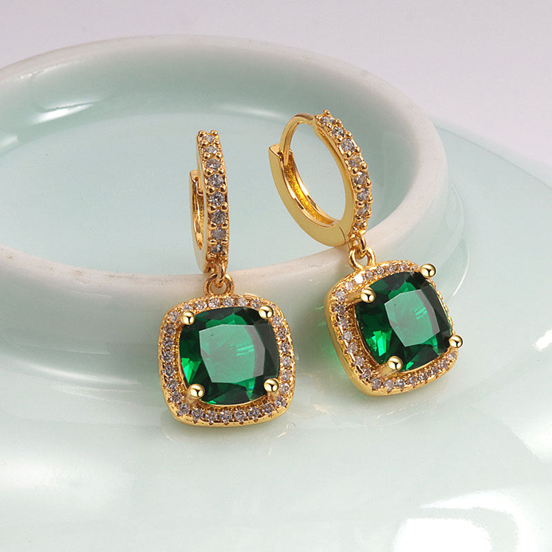 S925 Sterling Silver Inlaid Zircon Earrings