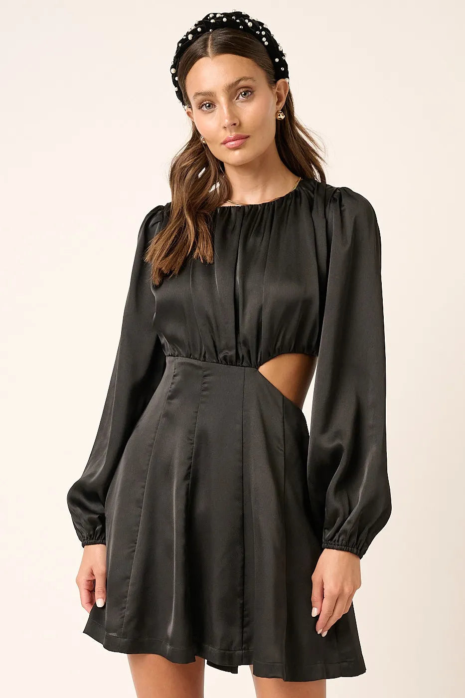 Mittoshop Satin Side Cutout Detail Mini Dress