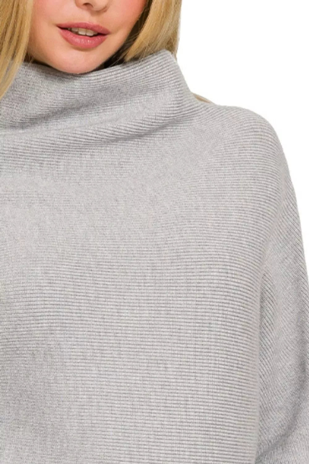 Viscose Dolman Sleeve Mock Neck Sweater