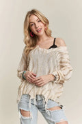 Frayed Zebra Knit Top
