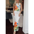 Positioning Flower Sleeveless Dress Two-piece Set See size chart under “more details”