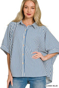 Oversized Stripe Button Down Shirt