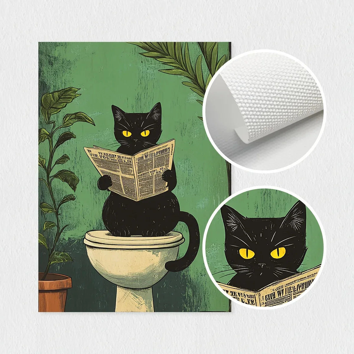 DecorBites™ 3-Piece Black Cat Bathroom Wall Art