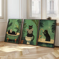 DecorBites™ 3-Piece Black Cat Bathroom Wall Art