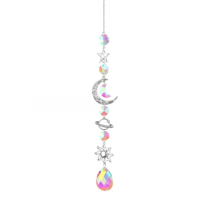 3-Pieces: Crystal Wind Chime Pendant Catcher Diamond Prisms