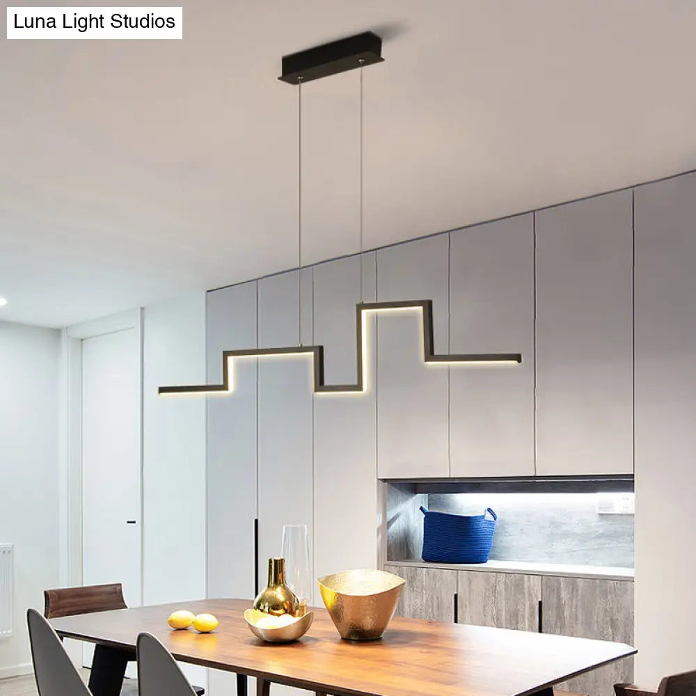 DecorBites™ 31.5"/39" Linear Kitchen Island LED Pendant Light - Minimalistic Metal Design in Black/Grey, Warm/White