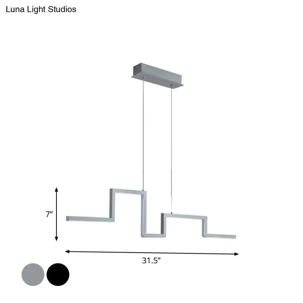 DecorBites™ 31.5"/39" Linear Kitchen Island LED Pendant Light - Minimalistic Metal Design in Black/Grey, Warm/White