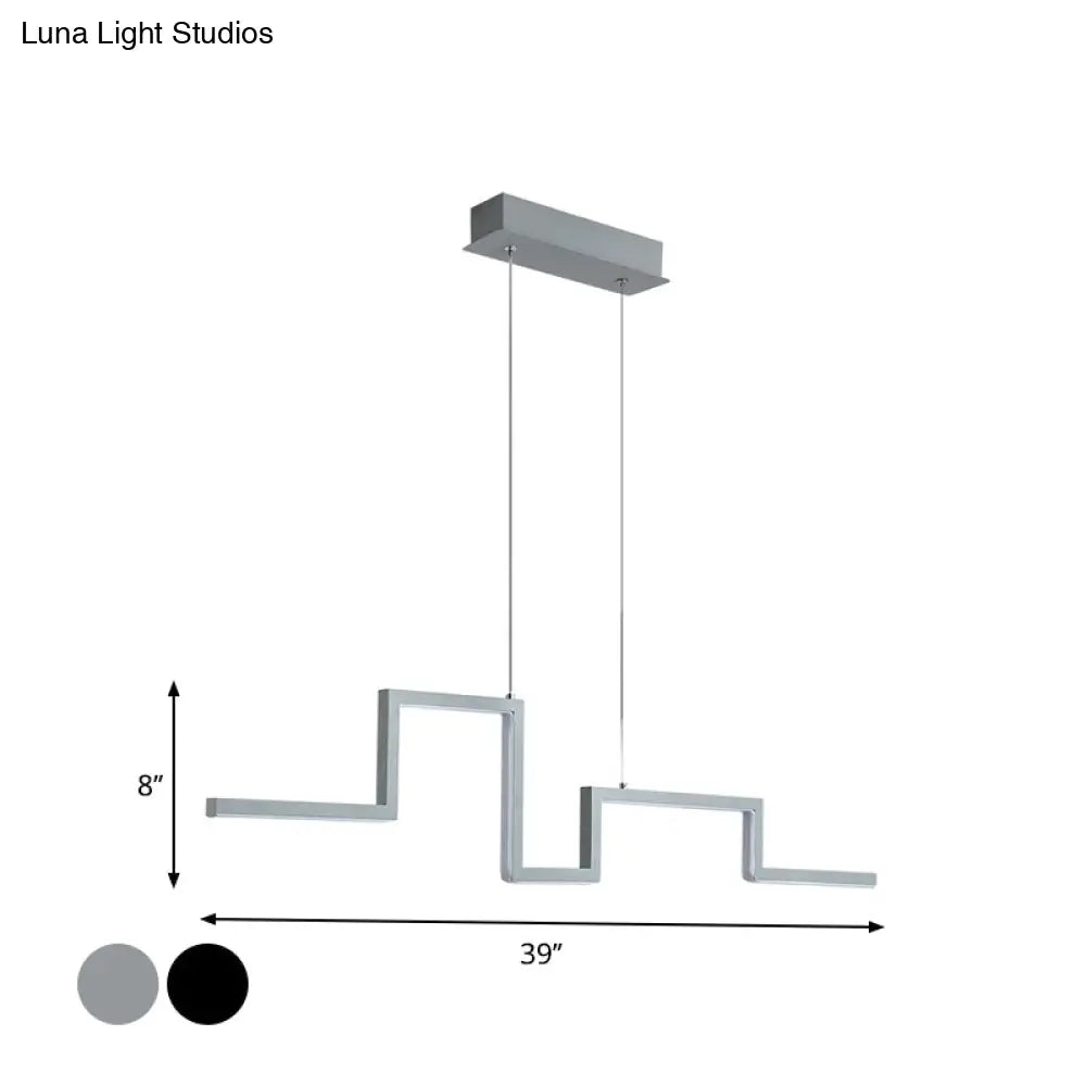 DecorBites™ 31.5"/39" Linear Kitchen Island LED Pendant Light - Minimalistic Metal Design in Black/Grey, Warm/White
