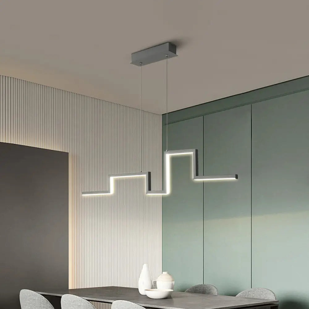 DecorBites™ 31.5"/39" Linear Kitchen Island LED Pendant Light - Minimalistic Metal Design in Black/Grey, Warm/White