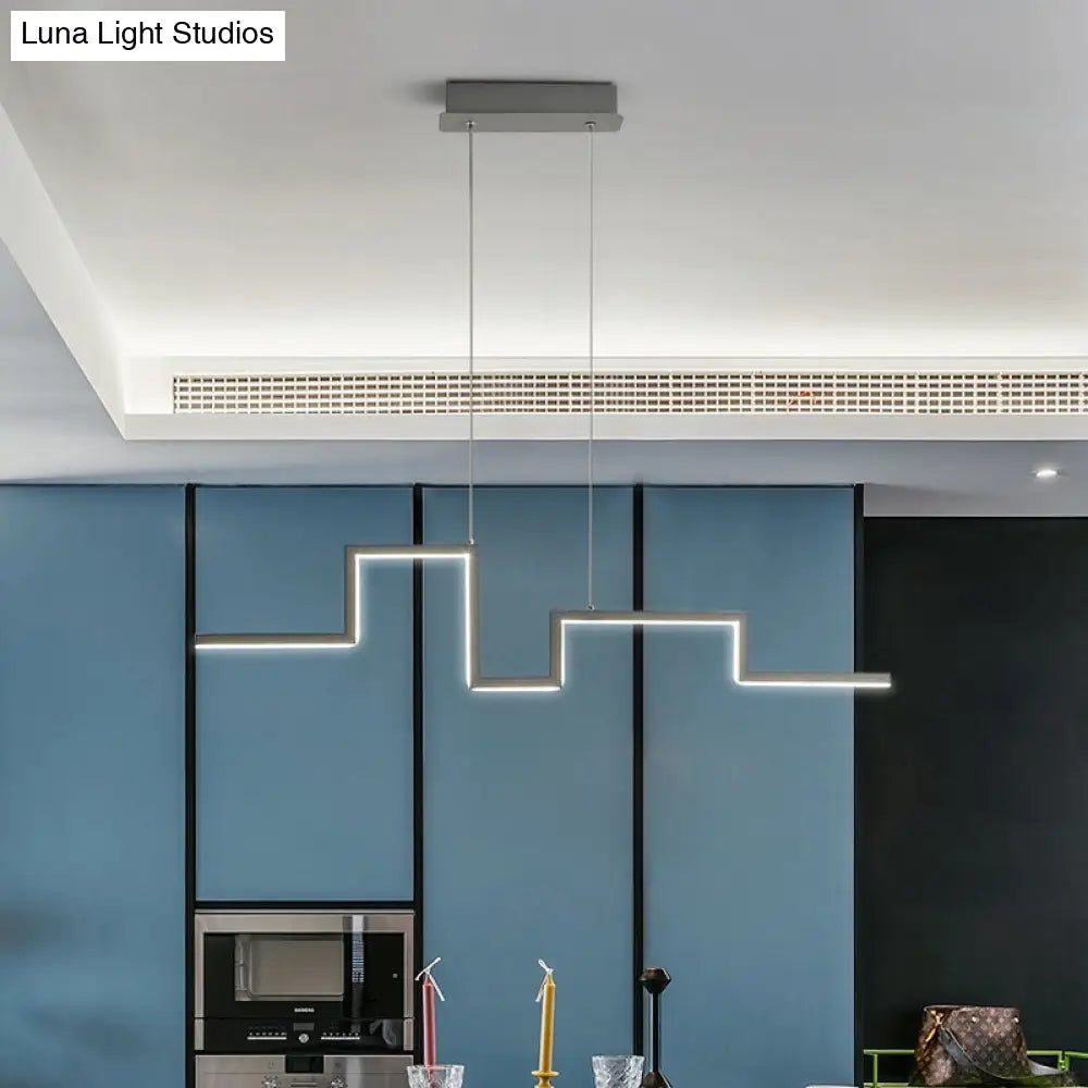 DecorBites™ 31.5"/39" Linear Kitchen Island LED Pendant Light - Minimalistic Metal Design in Black/Grey, Warm/White