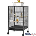 DecorBites™ 31" Wheeled Open Top Bird Cage for Parrots