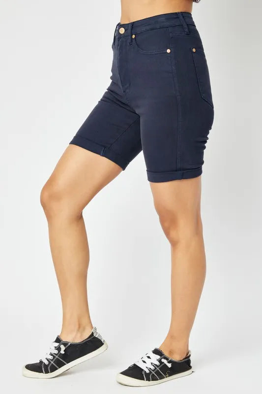 Full Size High Waist Tummy Control Bermuda Shorts