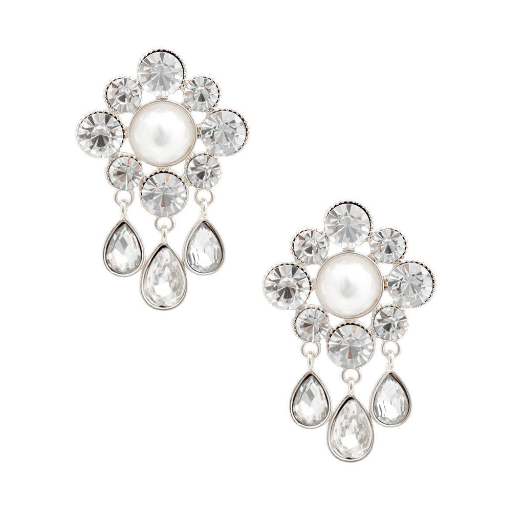Flower Stud Earrings Silver Antique Stylish Chic Jewelry Accessory