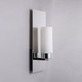 DecorBites™ Modern Opal Glass Tube Wall Sconce Light with Chrome Finish and Metal Backplate