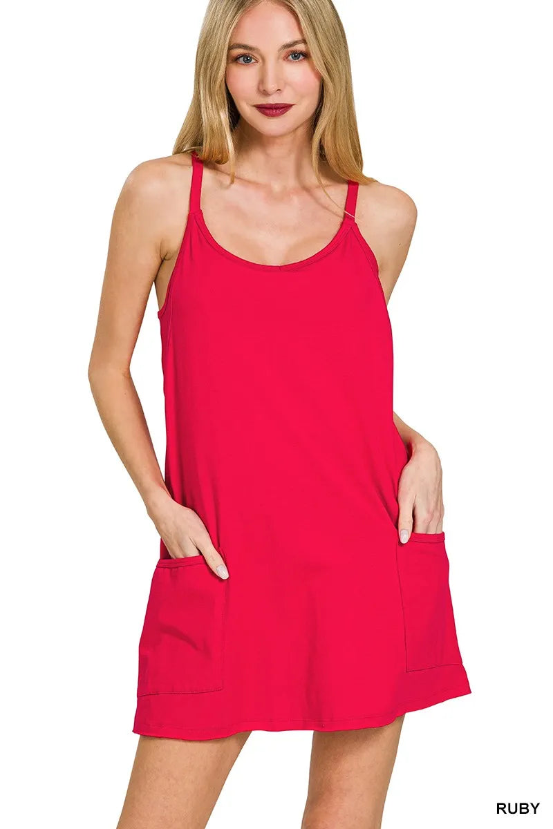 Cami Mini Dress with Built-in Romper Liner