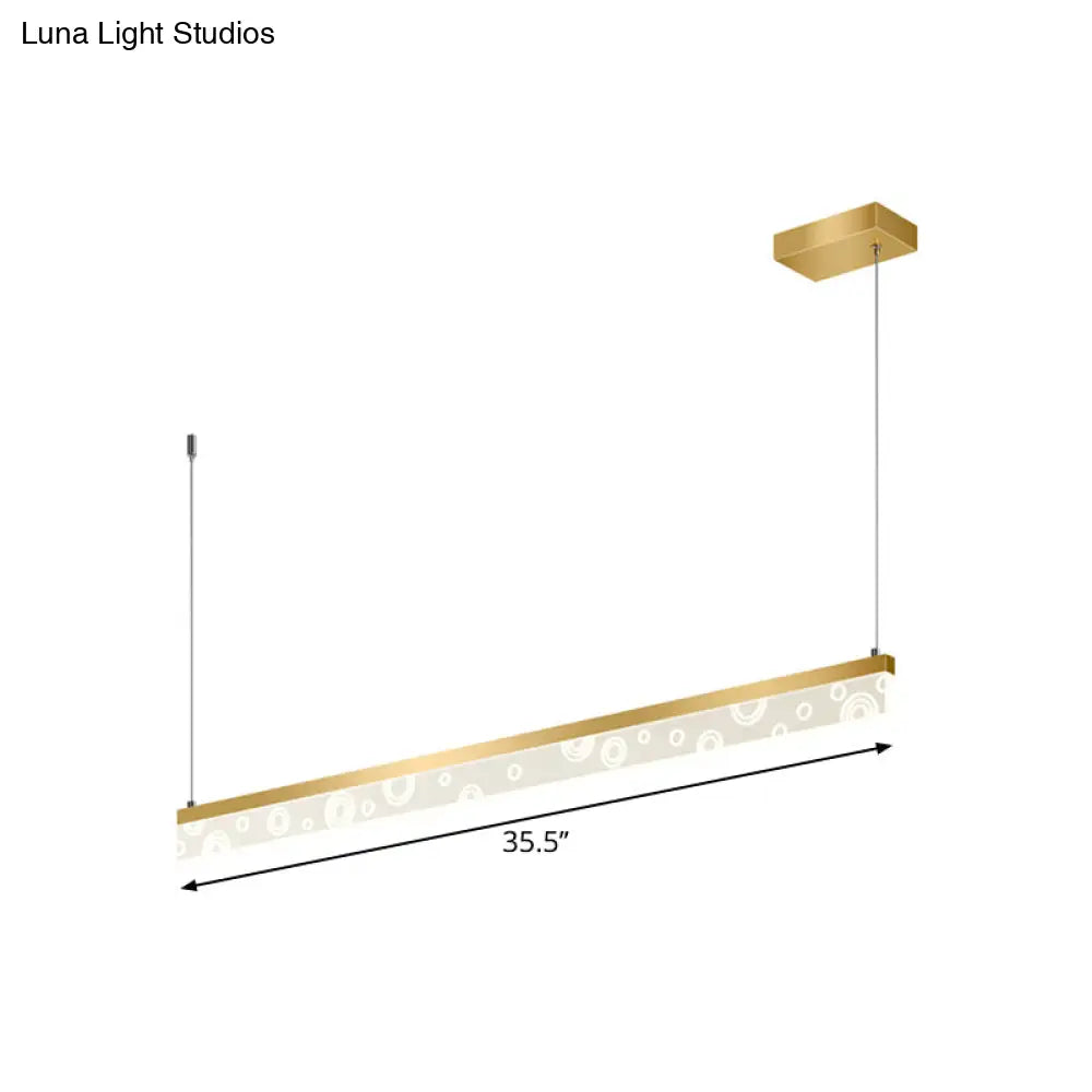 DecorBites™ 35.5"/47" L Island Lamp Aluminum Dining Room LED Hanging Light Fixture in Gold, Warm/White Light