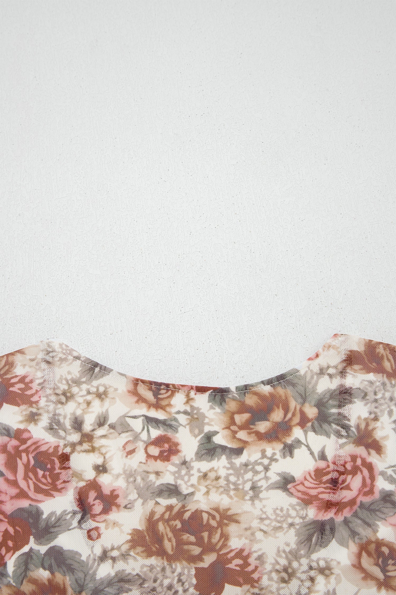 Red Floral Print Stitched Detail Tie V Neck Long Bell Sleeve Blouse