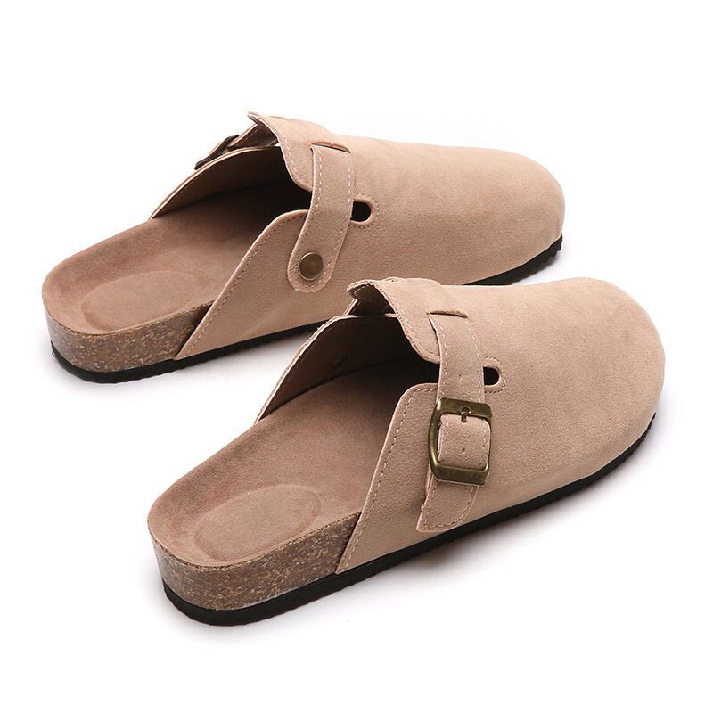 Large 35-45 Vintage Women's Shoes Slip On Flat Bottomed Half Slippers