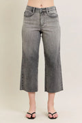 I am a Fashion Junky Blue Full Size Wide Leg Capris Jeans Plus Size
