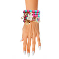 Boutique Charm Bracelets Matte Fuchsia and Teal Stylish Statement Jewelry