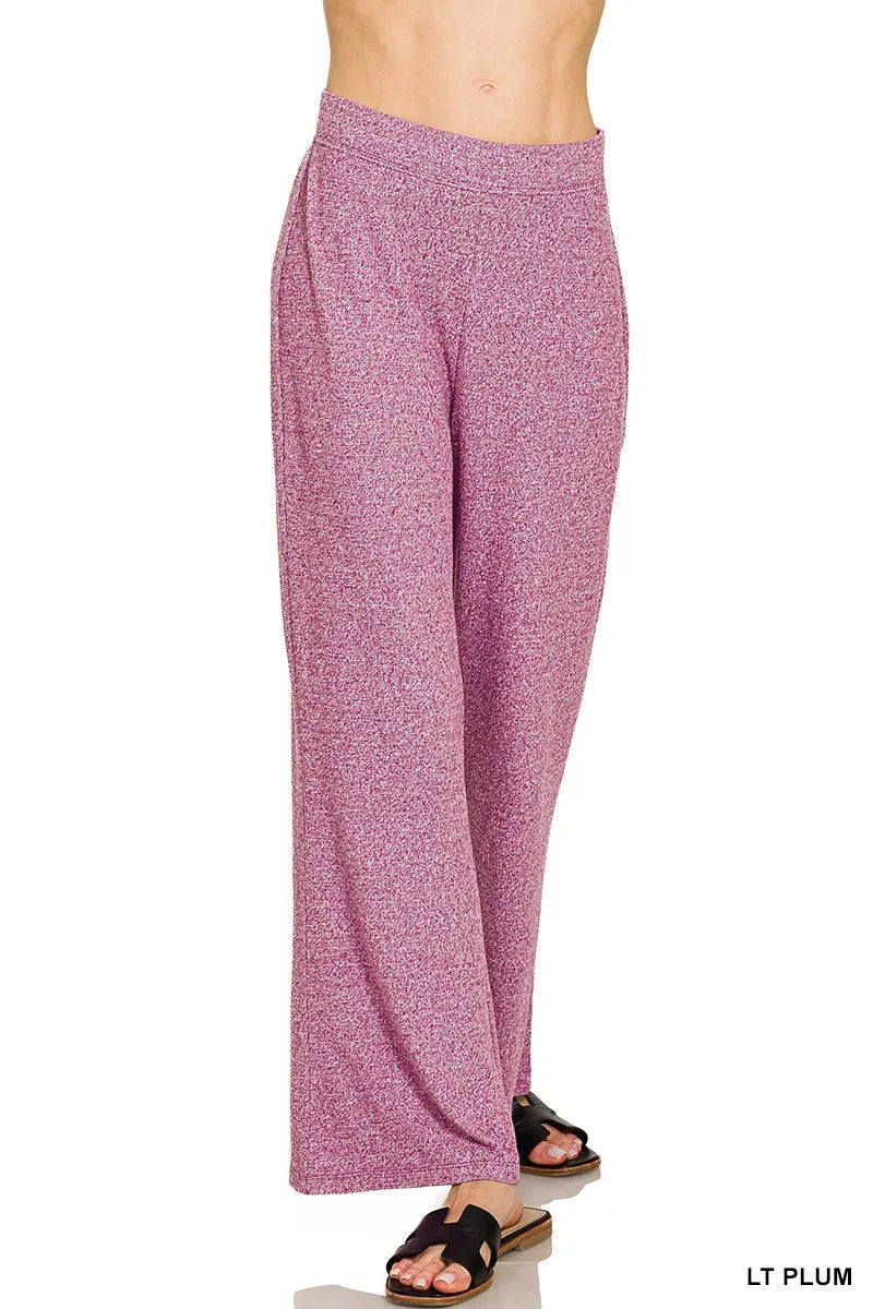 Soft Elastic Waisted Flare Pants