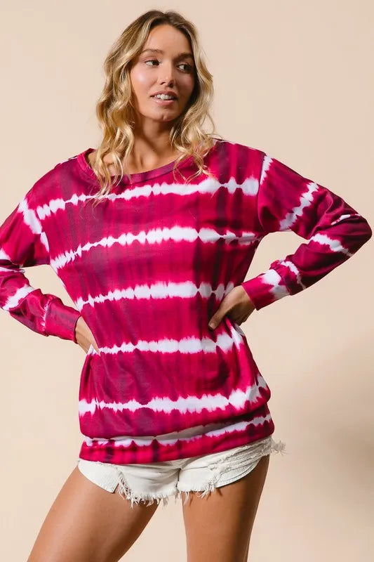 Tie Dye Print Terry Sweatshirt